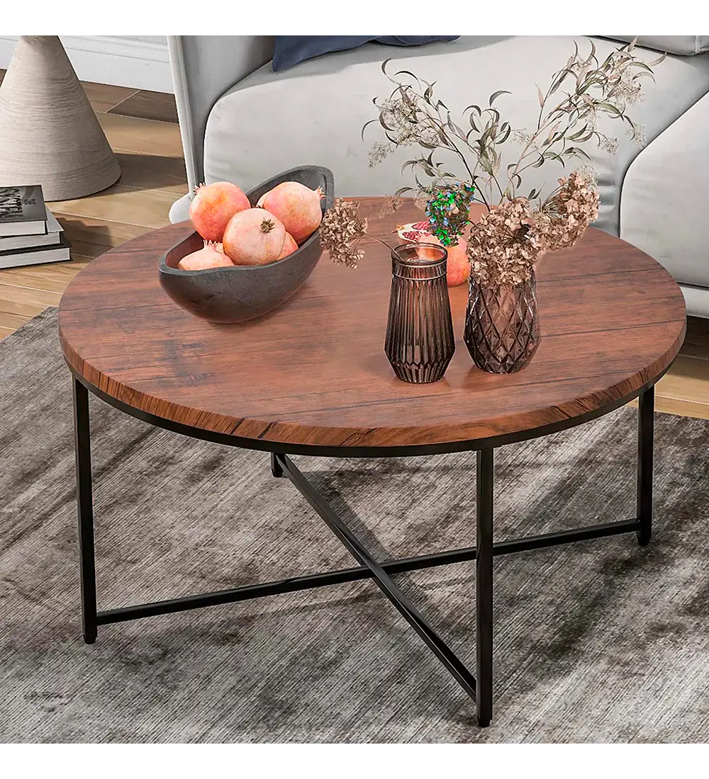 Mesa de Centro 80cm Redonda - Madera clara