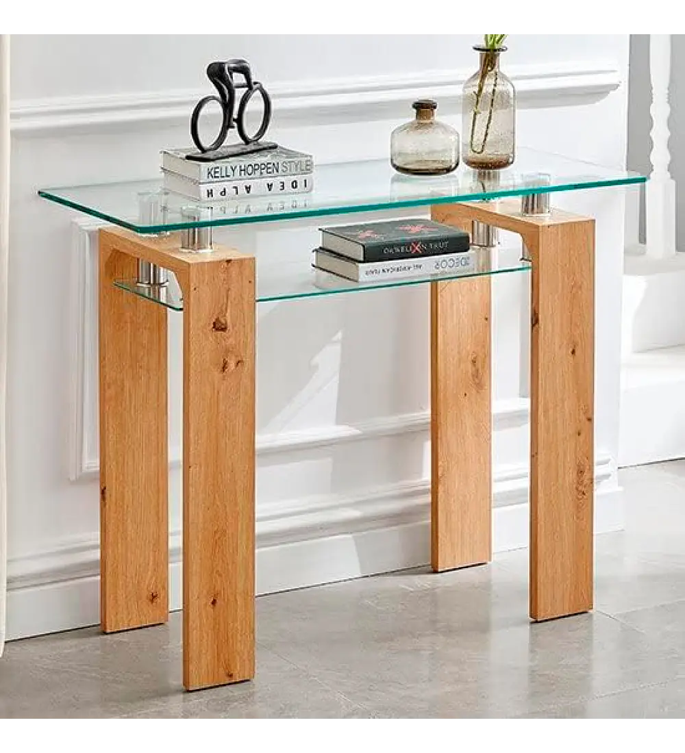 Mesa de arrimo Rectangular de Vidrio