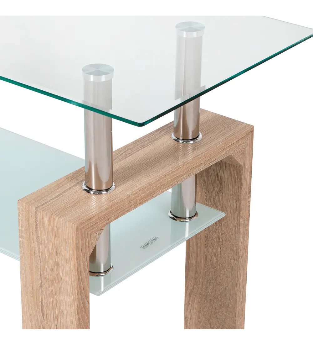 Mesa de arrimo Rectangular de Vidrio