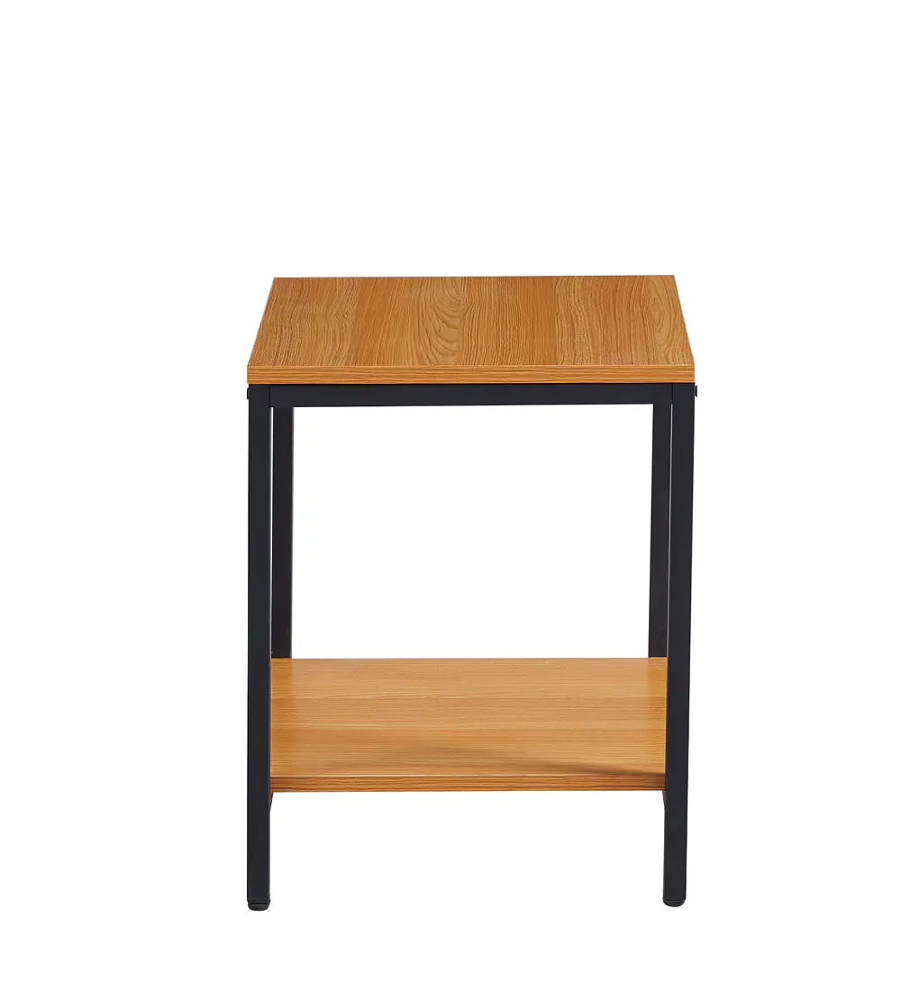Velador Mesa Auxiliar Lateral de 2 Niveles Madera