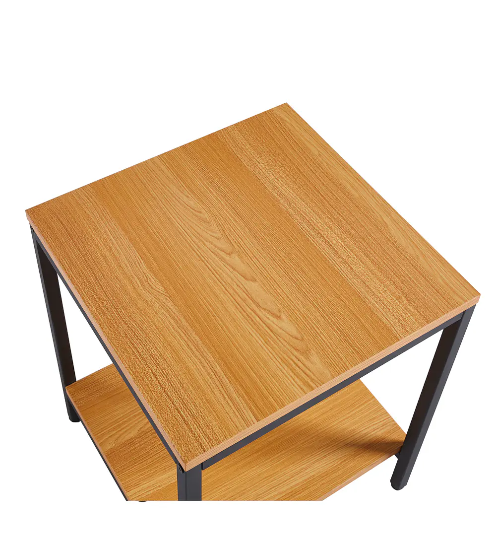 Velador Mesa Auxiliar Lateral de 2 Niveles Madera