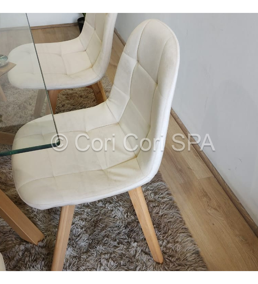 Comedor Madrid 160x90cms + 6 sillas Capitonné Velvet 