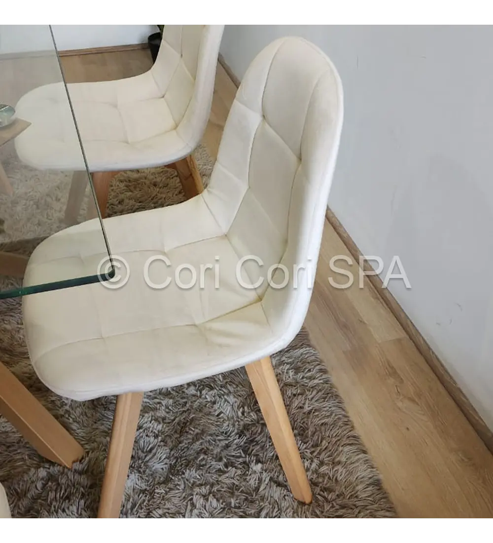 Comedor Madrid 160x90cms + 6 sillas Capitonné Velvet 