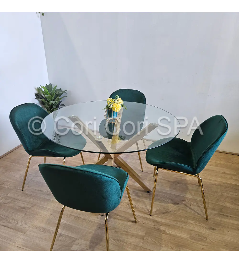 Comedor Warwick 100cm + 4 Sillas Beetle
