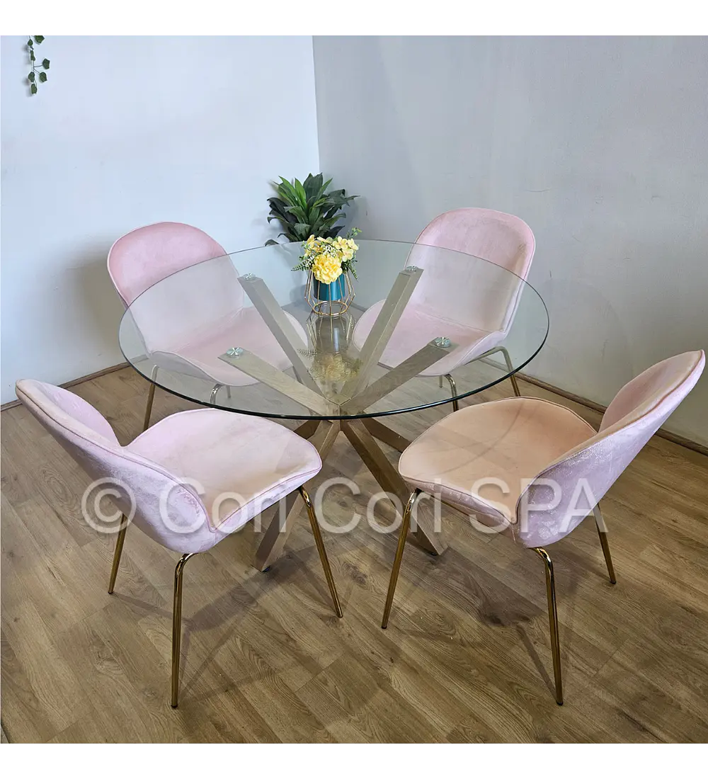 Comedor Warwick 100cm + 4 Sillas Beetle
