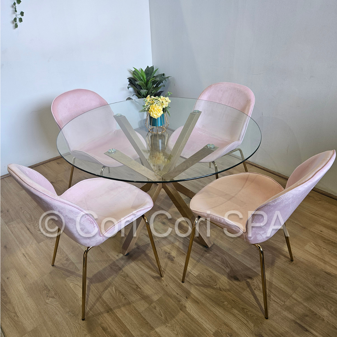 Comedor Warwick 100cm + 4 Sillas Beetle 8