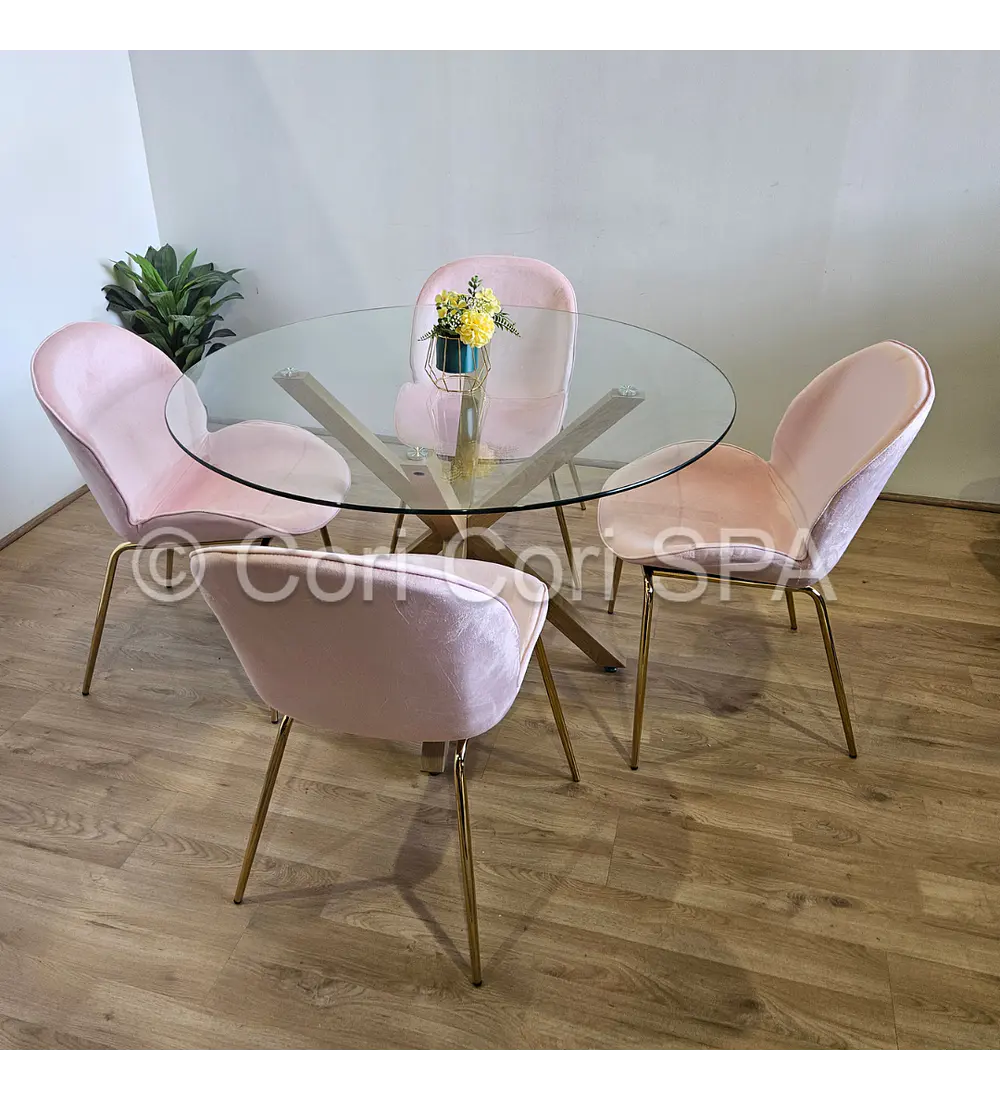 Comedor Warwick 100cm + 4 Sillas Beetle