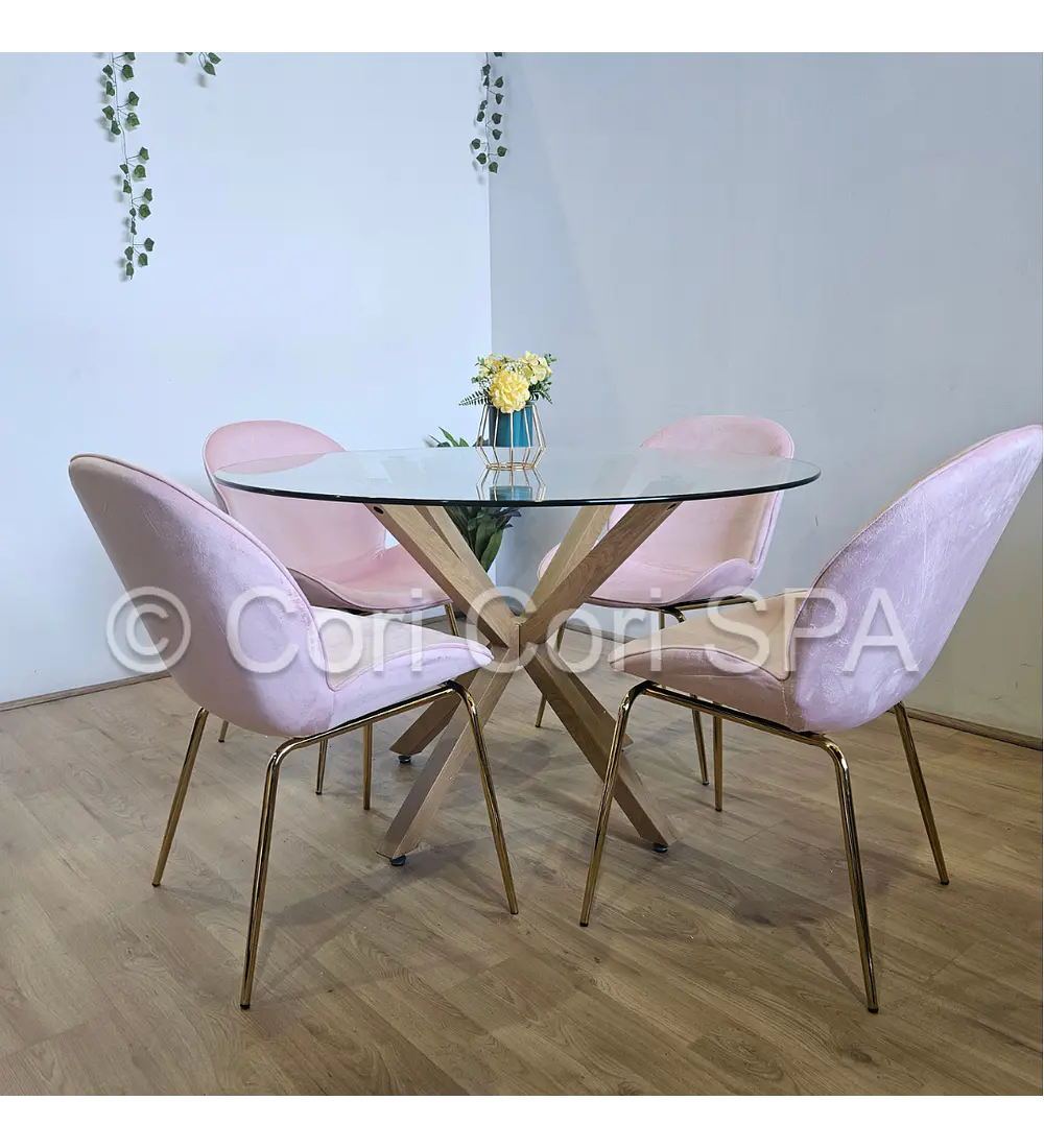 Comedor Warwick 100cm + 4 Sillas Beetle