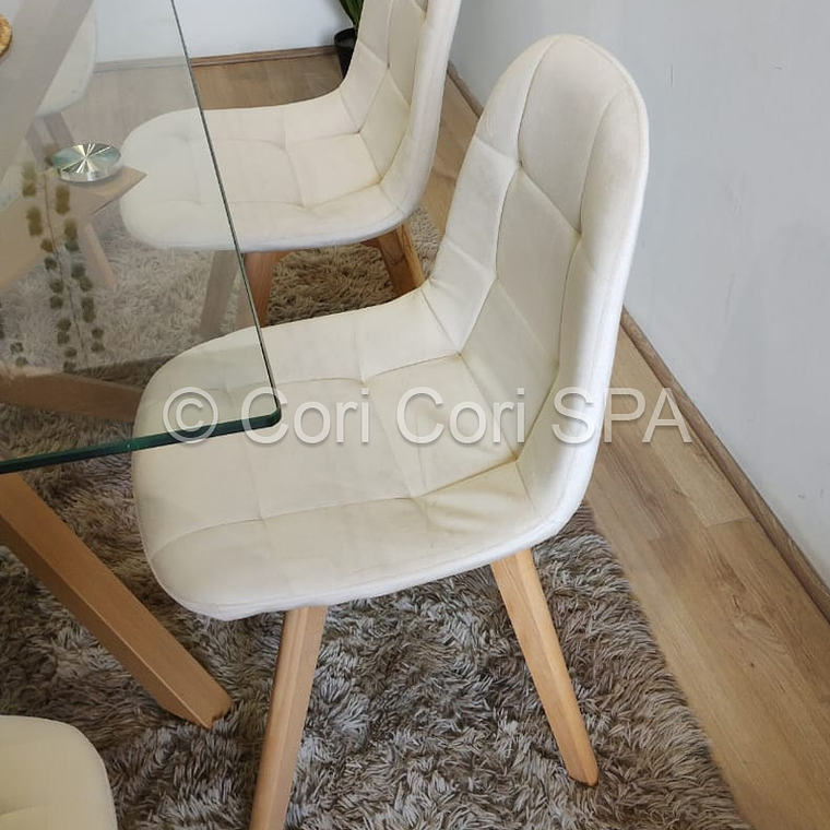 Comedor Medlock 140 x 90cm + 4  Sillas Capitonne Velvet  5