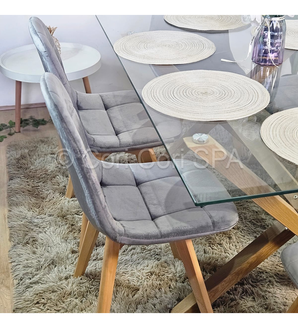 Comedor Medlock 140 x 90cm + 6  Sillas Capitonne Velvet 