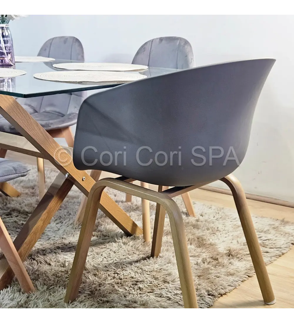 Comedor Medlock 140x90cm + 4  Sillas Capitonne Velvet + 2 Sillas Cup
