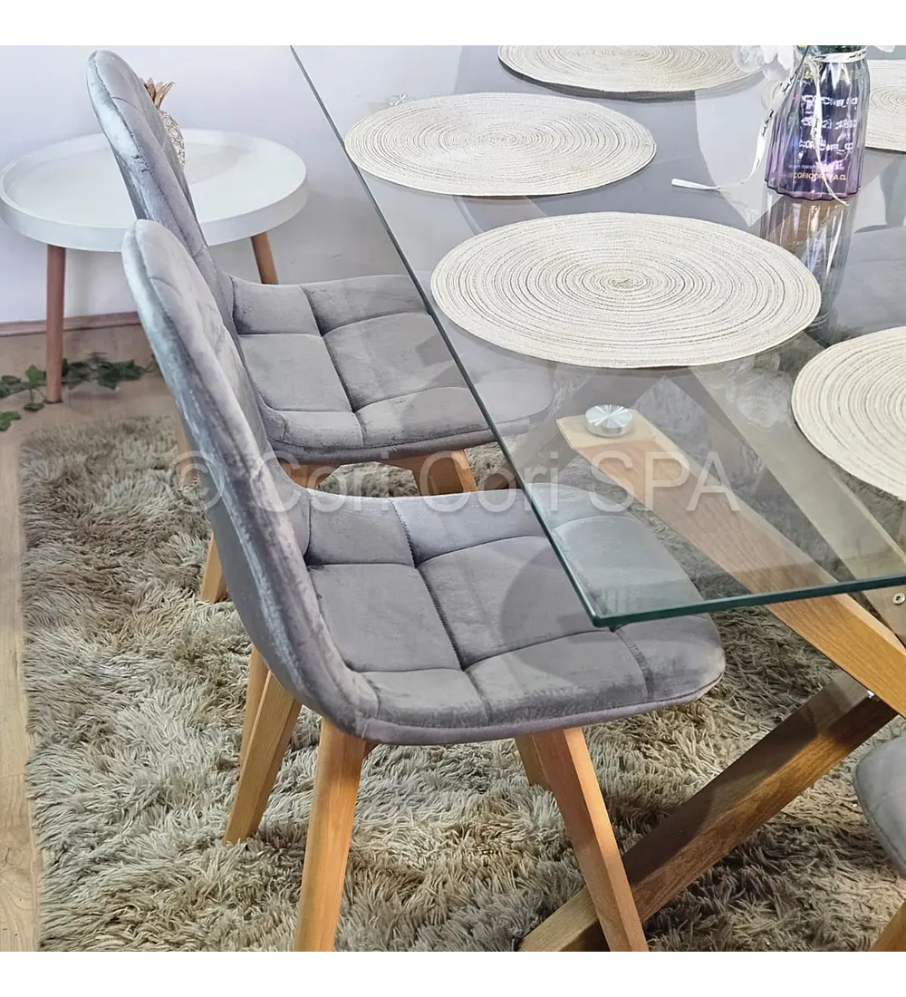 Comedor Medlock 140x90cm + 4  Sillas Capitonne Velvet + 2 Sillas Cup