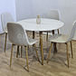 Comedor Mesa Mármol 80cms + 4 Sillas Scoop Lino - Miniatura 3
