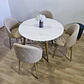 Comedor Mesa Mármol 80cms + 4 Sillas Bread Lino Wood - Miniatura 3