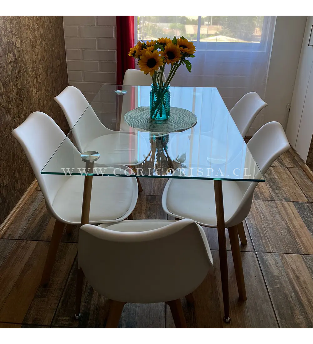 Comedor Rubi 130x80cms + 6 Sillas Tulip