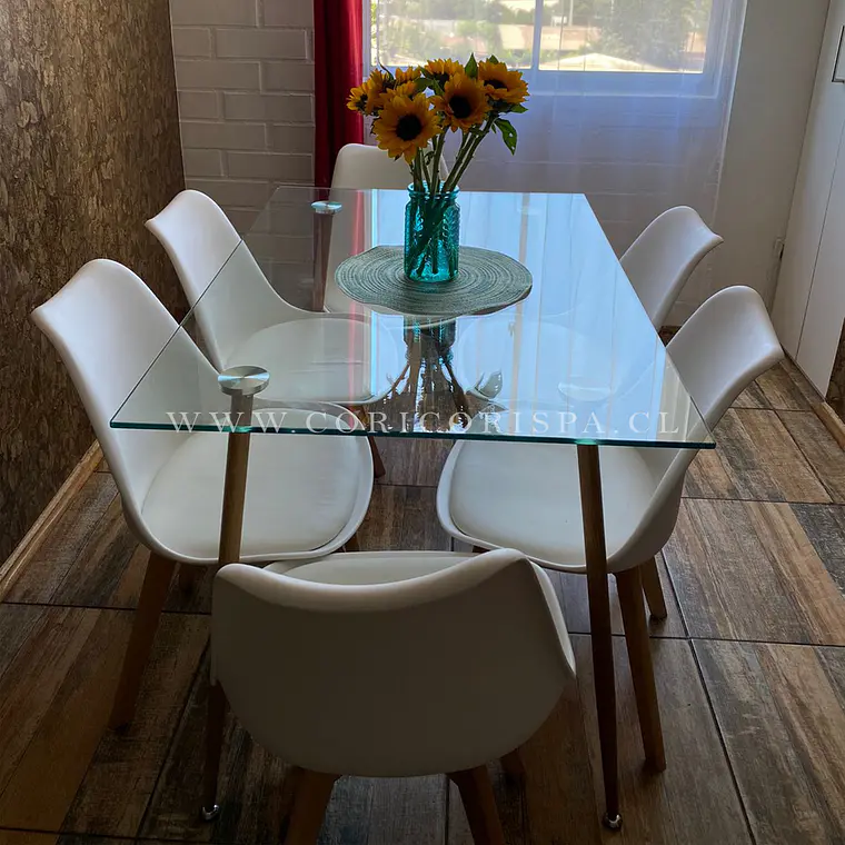 Comedor Rubi 130x80cms + 6 Sillas Tulip 1
