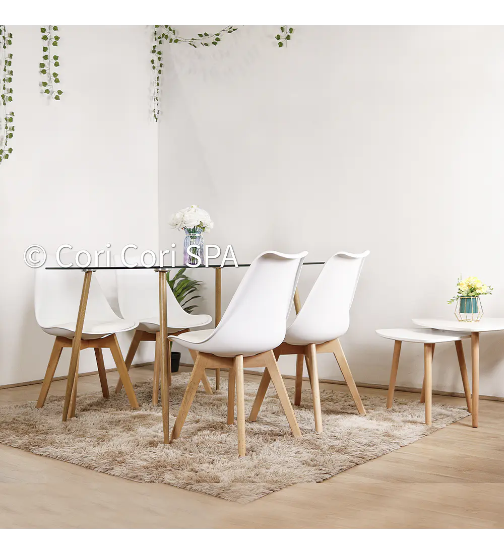 Comedor Rubi 130x80cms + 6 Sillas Tulip