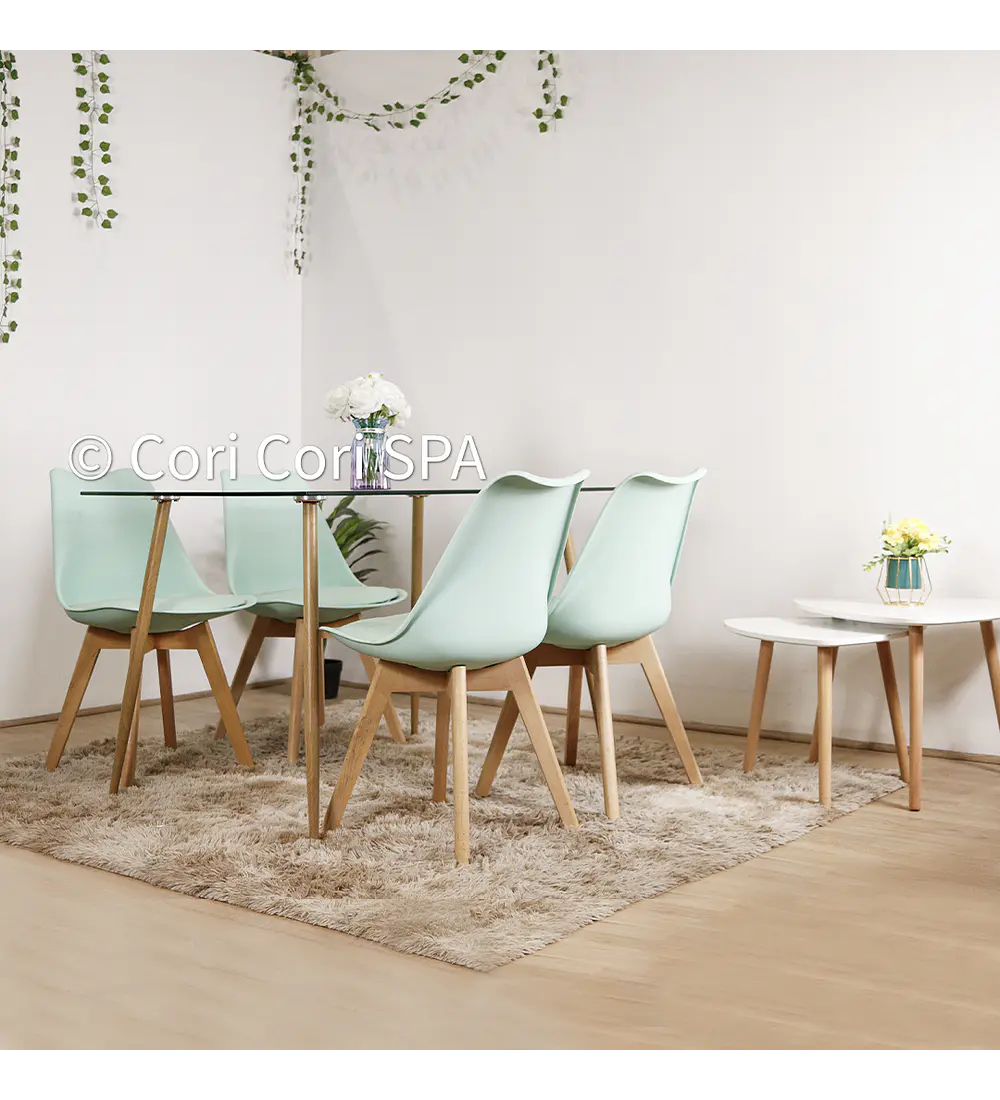 Comedor Rubi 130x80cms + 6 Sillas Tulip