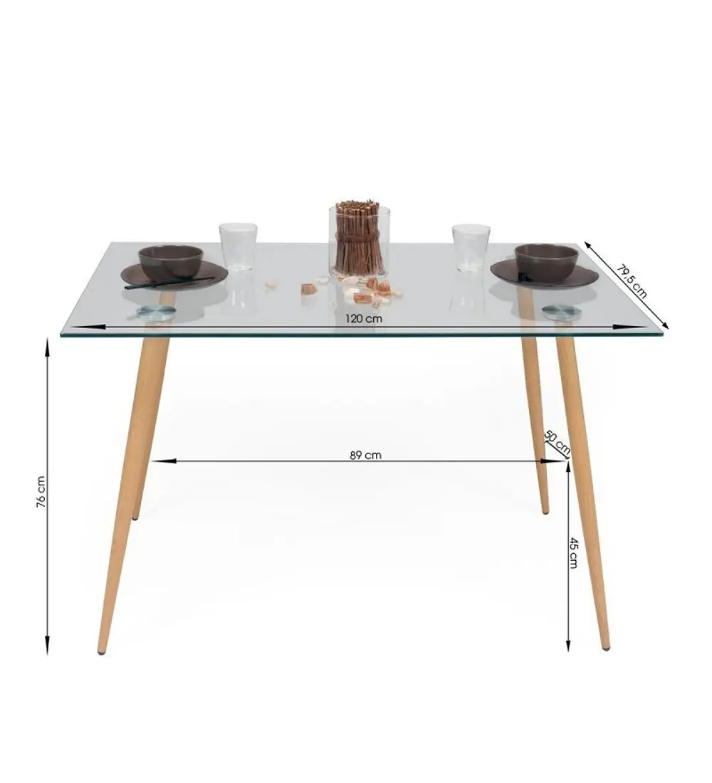 Comedor Rubi 130x80cms + 6 Sillas Tulip