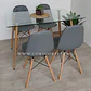 Comedor Rubi 130x80cms + 4 Sillas Capitonne Eames Ecocuero - Miniatura 3