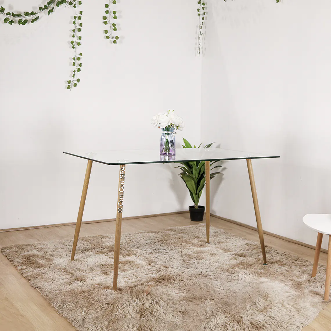 Comedor Rubi 130x80cms + 4 Sillas Capitonne Eames Ecocuero 8