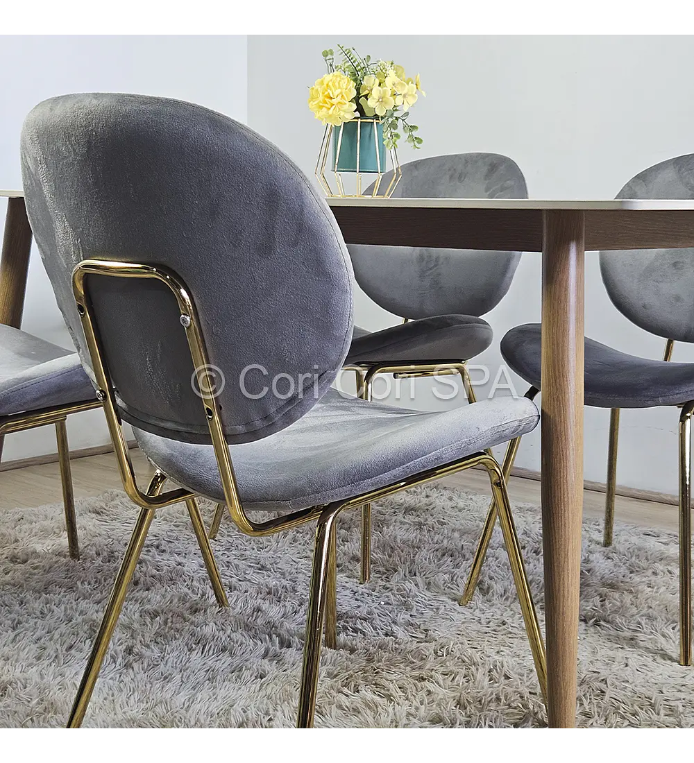Comedor Mesa Mármol 140X80cm  + 4 Sillas Karu