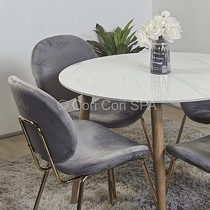 Mármol 80cm  + 4 Sillas Karu