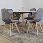 Comedor Mármol 100cm  + 4 Sillas Capitonne Velvet - Miniatura 7