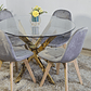 Comedor Mesa Warwick Gold 120cm + 4 Sillas Capitonne Velvet - Miniatura 6
