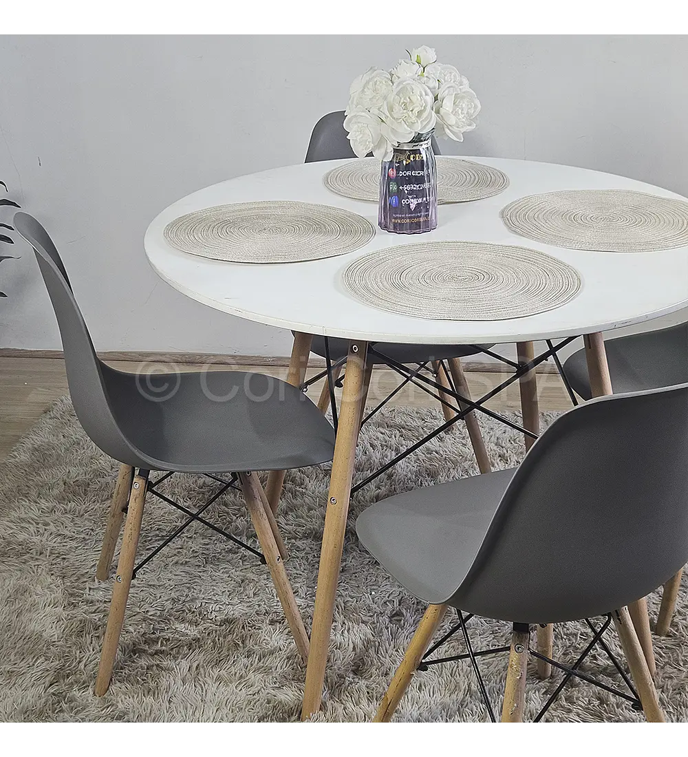 Comedor Mesa Eames Blanca 100cms + 4 Sillas Eames