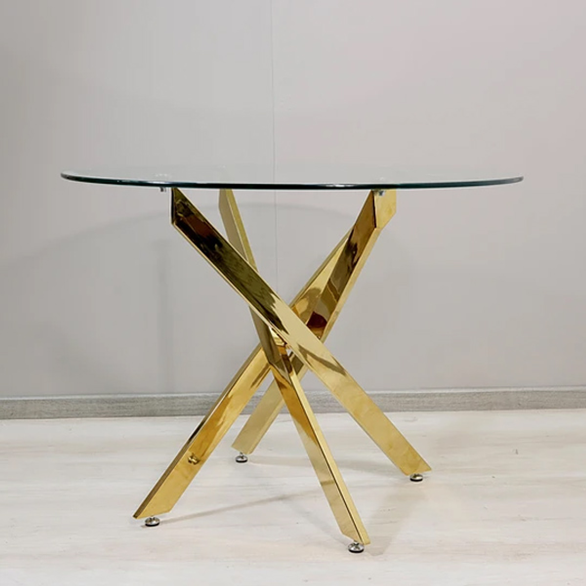 Comedor Warwick Gold 120cm + 4 Sillas Corazón 9