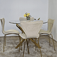 Comedor Warwick Gold 120cm + 4 Sillas Corazón - Miniatura 7