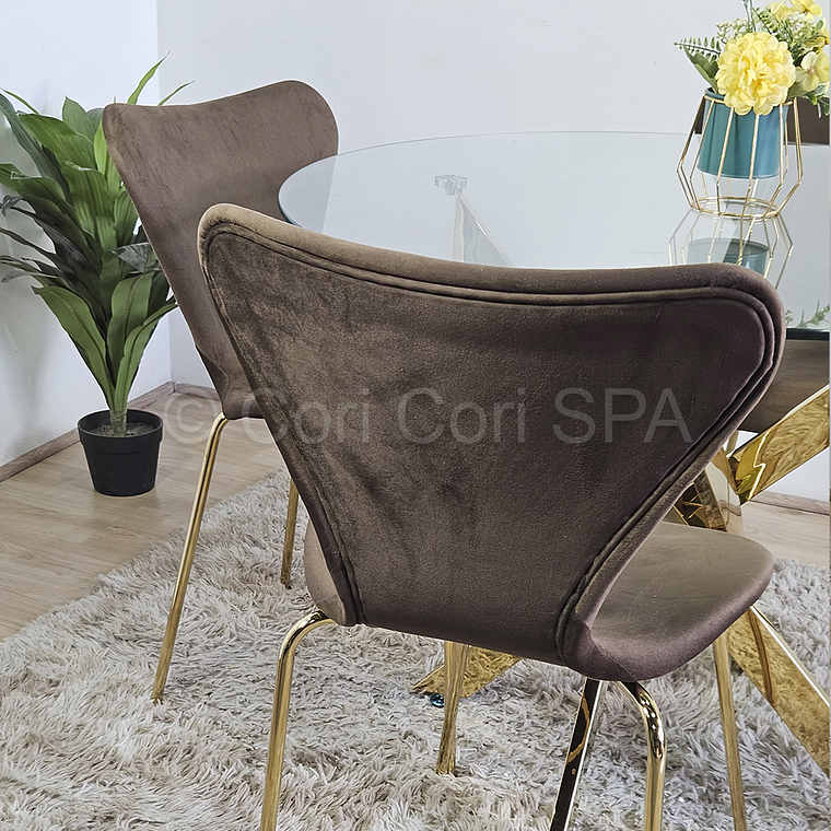 Comedor Warwick Gold 100cm + 4 Sillas Corazon  8