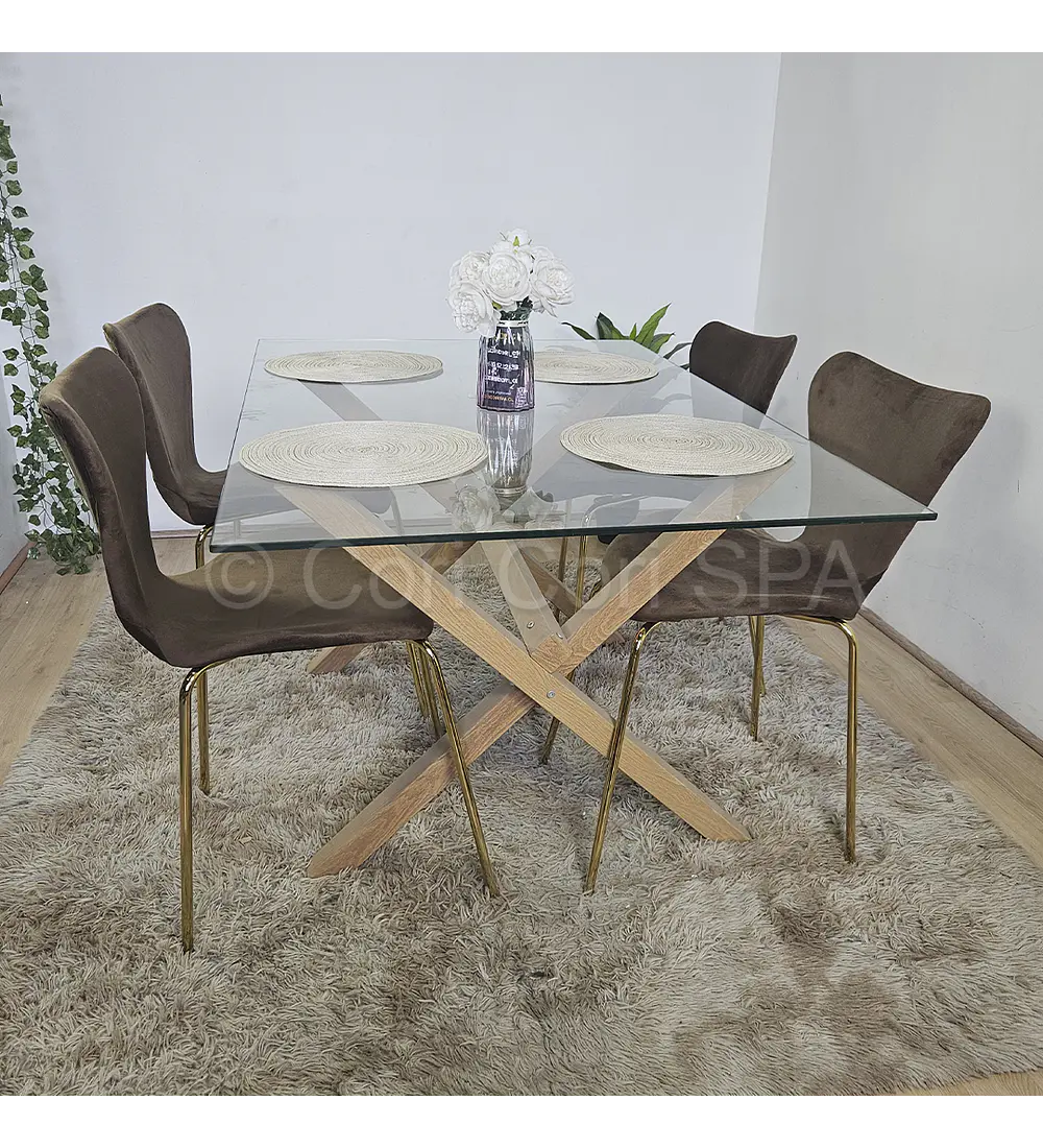 Comedor Medlock 140 x 90cm+ 4 Sillas Corazón