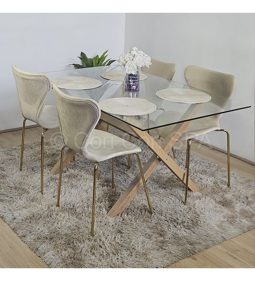 Comedor Medlock 140 x 90cm+ 4 Sillas Corazón
