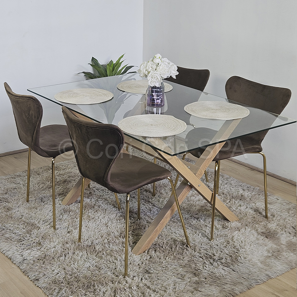 Comedor Medlock 140 x 90cm+ 4 Sillas Corazón 5