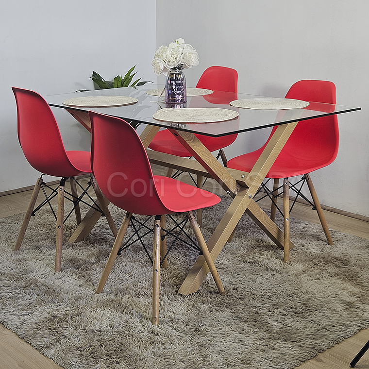 Comedor Medlock 140 x 90cm + 6 Sillas Eames  6