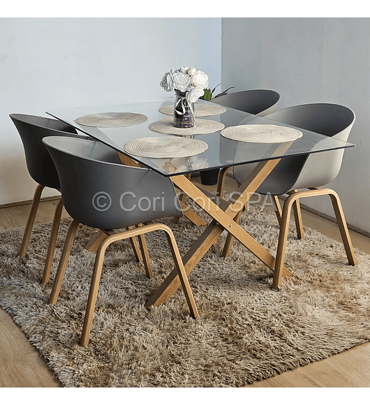 Comedor Medlock 120x80cm + 4 Sillas Cup