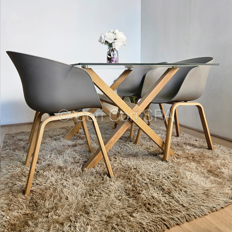 Comedor Medlock 120x80cm + 4 Sillas Cup 4