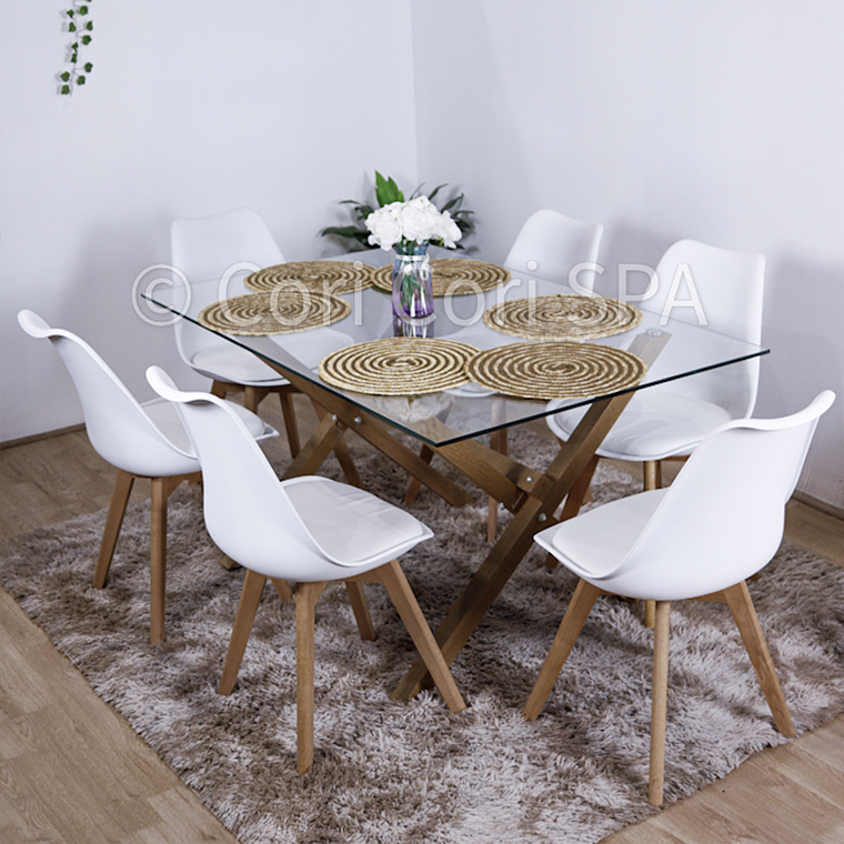 Comedor Medlock 120 x 80cm + 6 Sillas Tulip  3