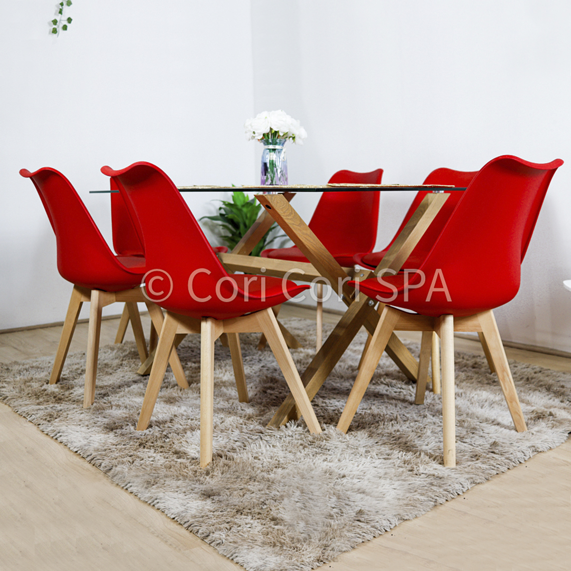 Comedor Medlock 120 x 80cm + 6 Sillas Tulip  5