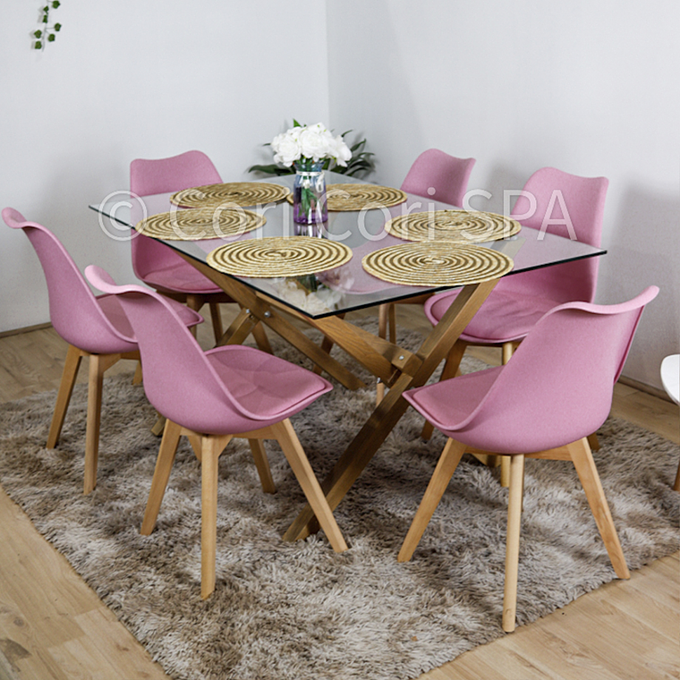 Comedor Medlock 120 x 80cm + 6 Sillas Tulip  6