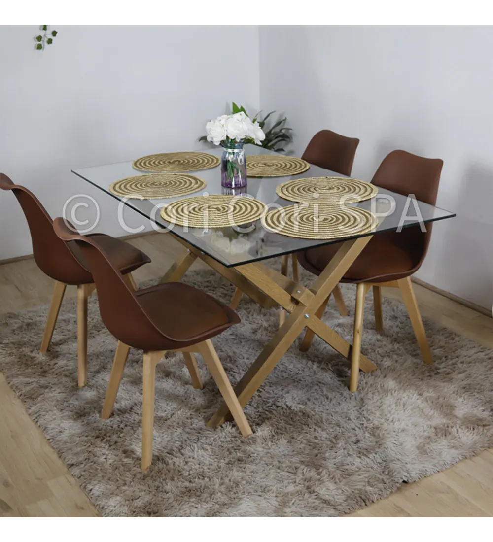 Comedor Medlock 120 x 80cm + 4 Sillas Tulip 