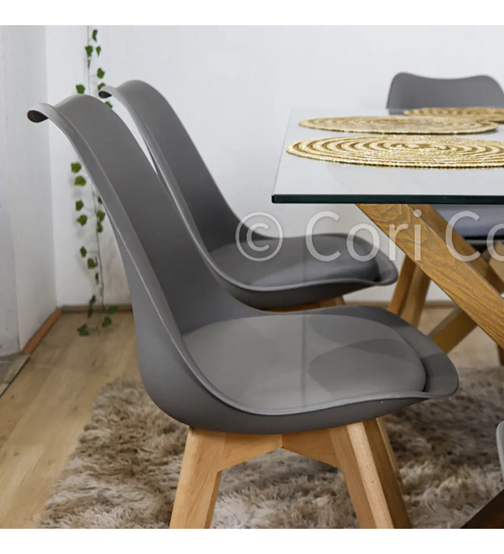 Comedor Medlock 120 x 80cm + 4 Sillas Tulip 