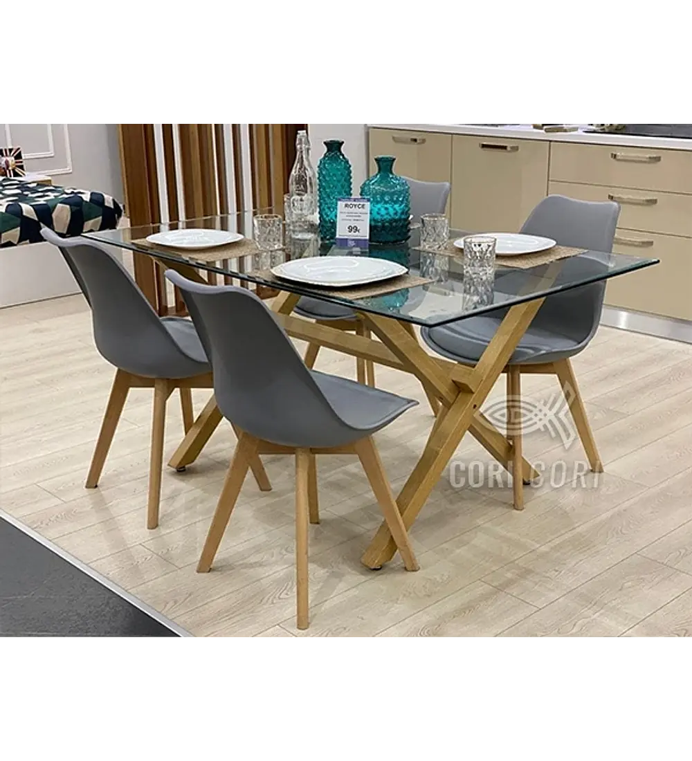 Comedor Medlock 120 x 80cm + 4 Sillas Tulip 
