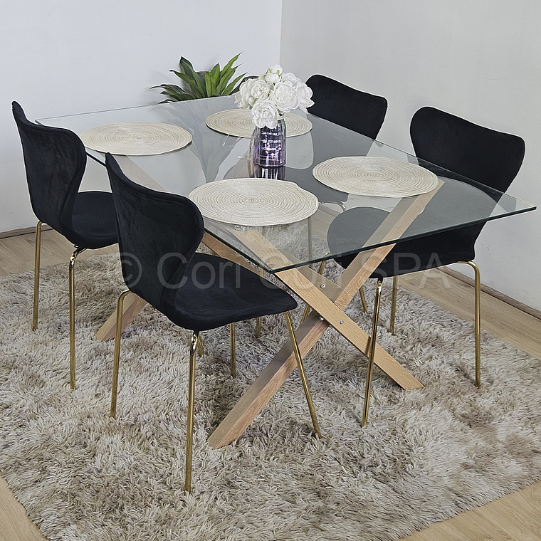 Comedor Medlock 130 x 80cm + 4 Sillas Corazón 3