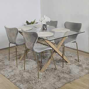 Comedor Medlock 130 x 80cm + 4 Sillas Corazón