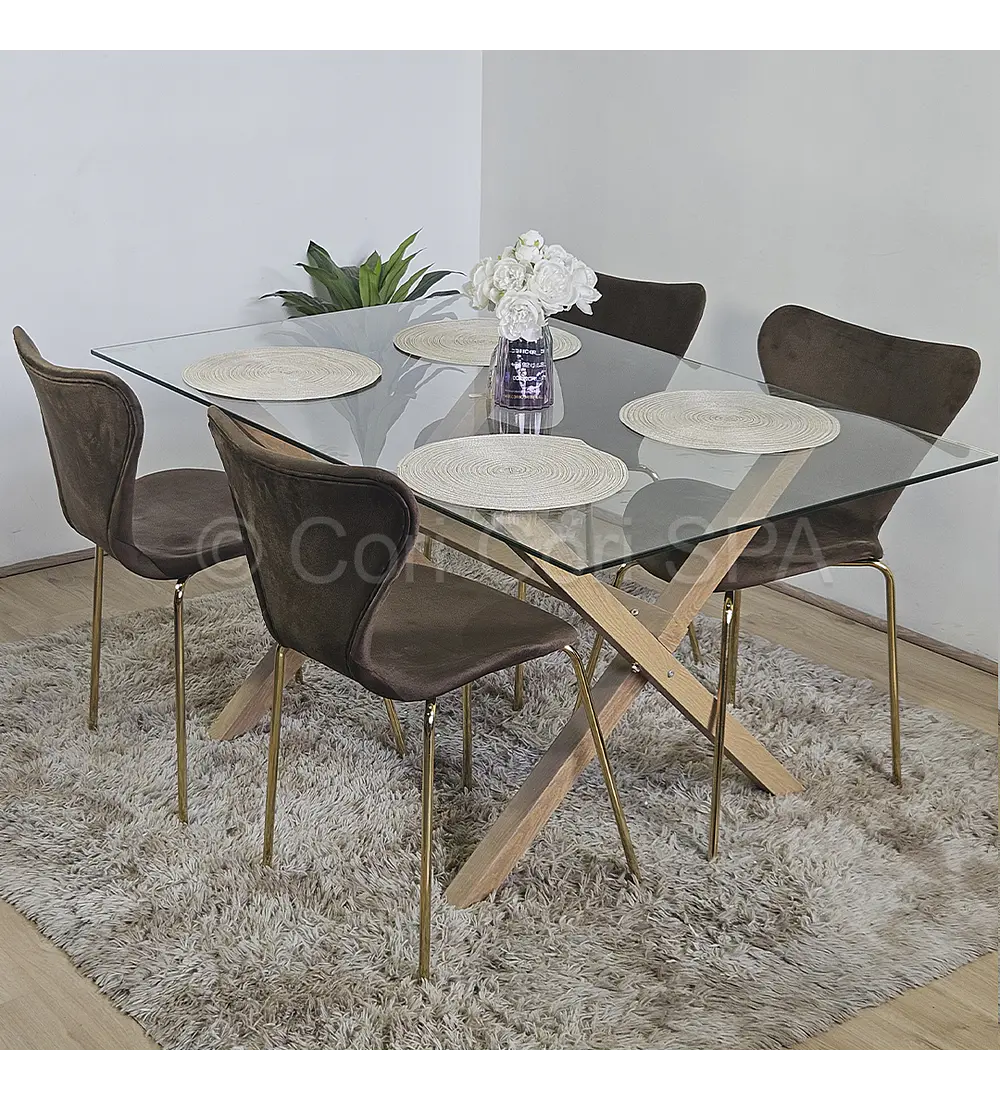 Comedor Medlock 130 x 80cm + 4 Sillas Corazón