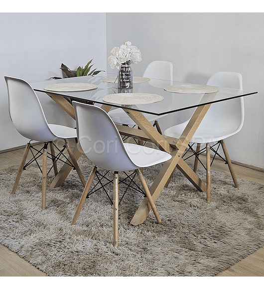 Comedor Medlock 130x80cm + 6 Sillas Eames