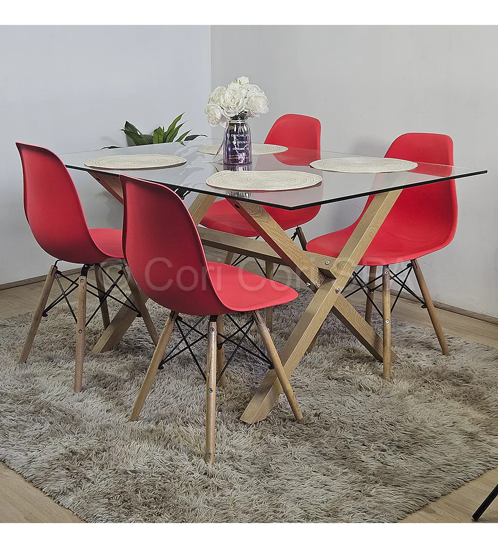 Comedor Medlock 130x80cm + 6 Sillas Eames